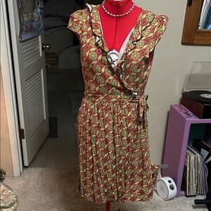 Matilda Jane Red and Green Floral Midi Dress